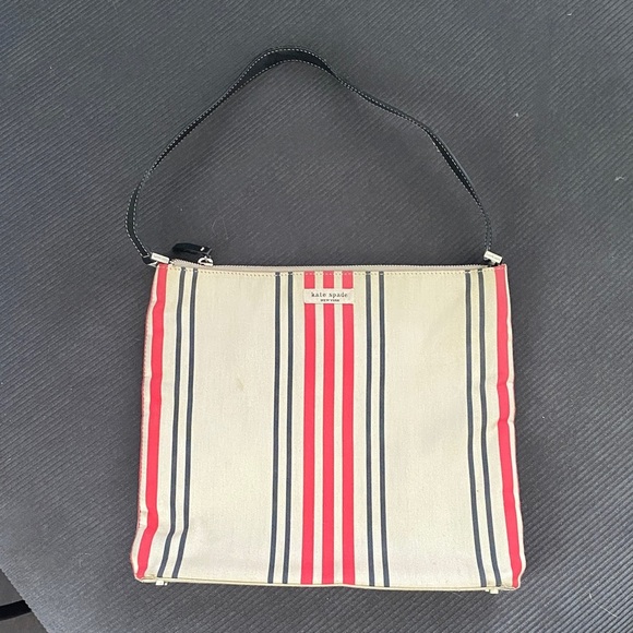 Kate Spade Red Black and Cream Striped Bag - Picture 3 of 7